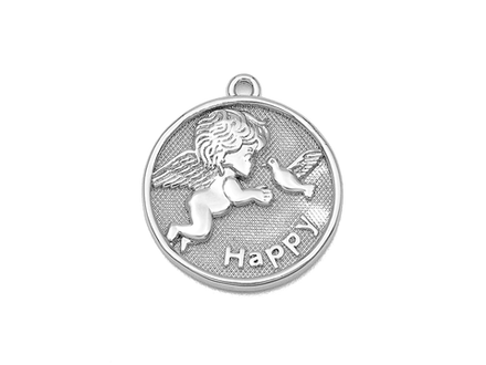 Подвеска круглая "Happy", 19мм