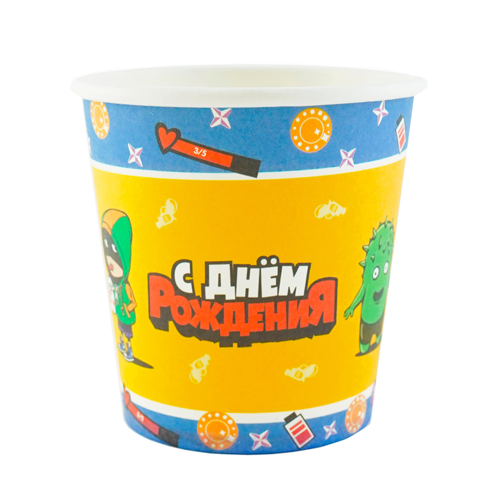 Стаканы "С Днем рождения" Геймерская Звездный бой