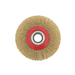 Щетка для точила, 125 мм, посадка 20 мм, плоская, латунированная витая проволока Matrix