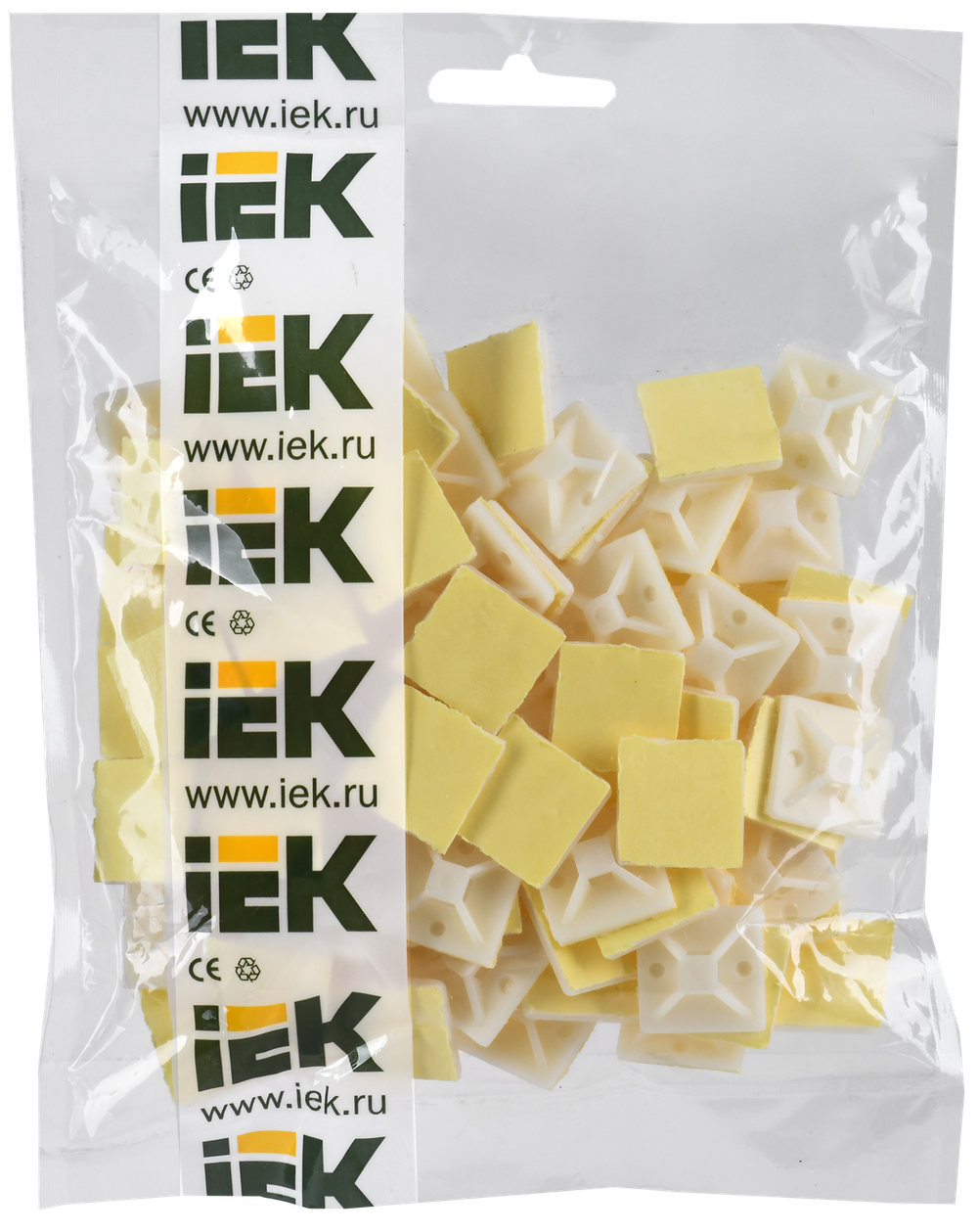 Площадка самоклеящаяся 20х20 белая под хомуты (100шт) IEK
