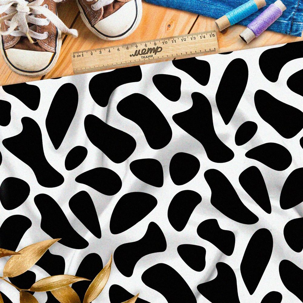 Ткань барби коровий принт
