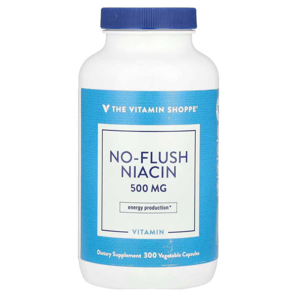 The Vitamin Shoppe, Ниацин без смывания, 500 мг, 300 растительных капсул