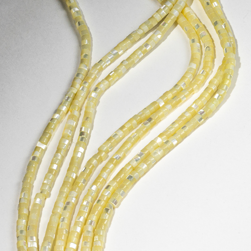 Перламутр морских ракушек, тонированный, оттенок "Желтый", разделители 4*2,2мм