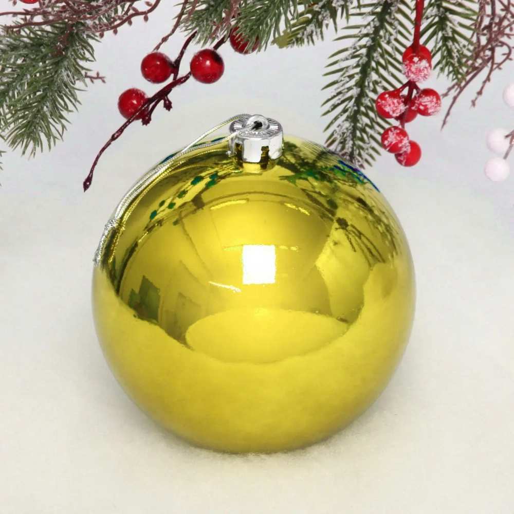 Новогодний шар 15 см «Глянец», золото