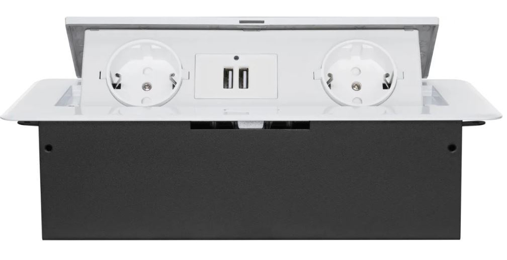 Блок розеток  Cactus CS-SOCKET-EU/USBA-WH