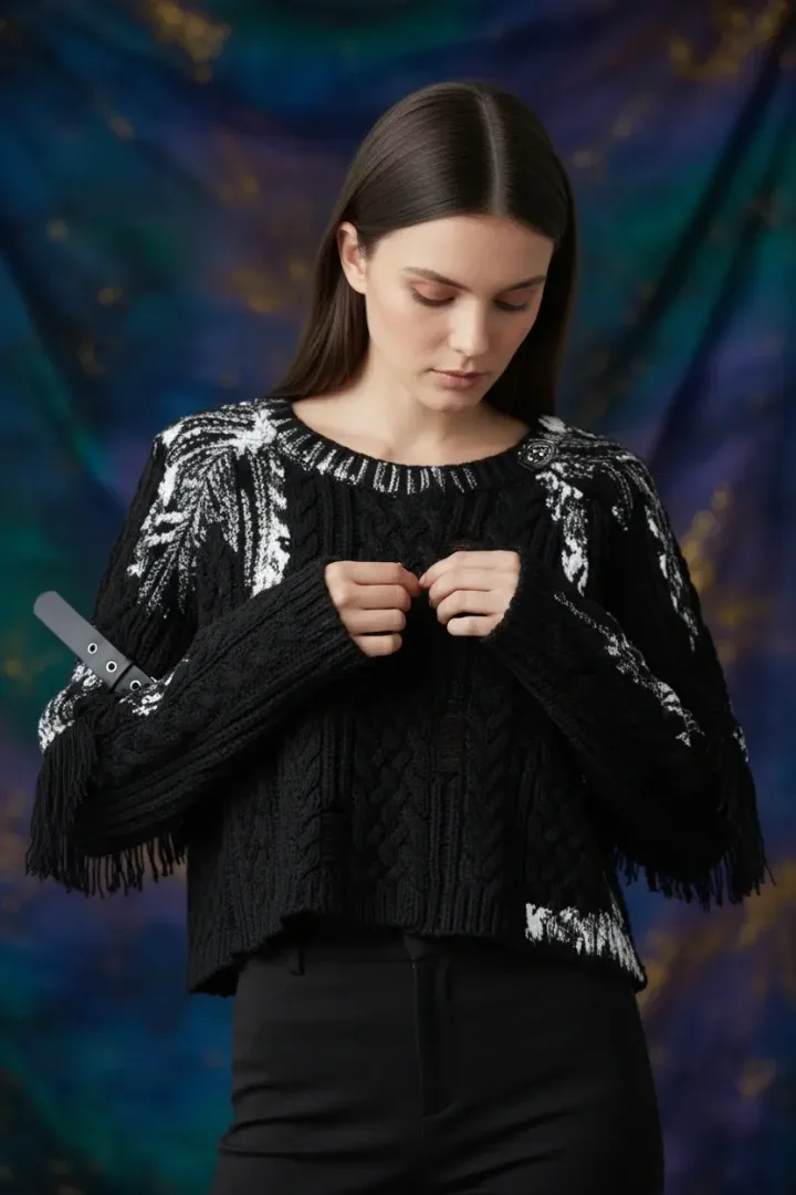 Свитер женский с ремнем «BUSTU»