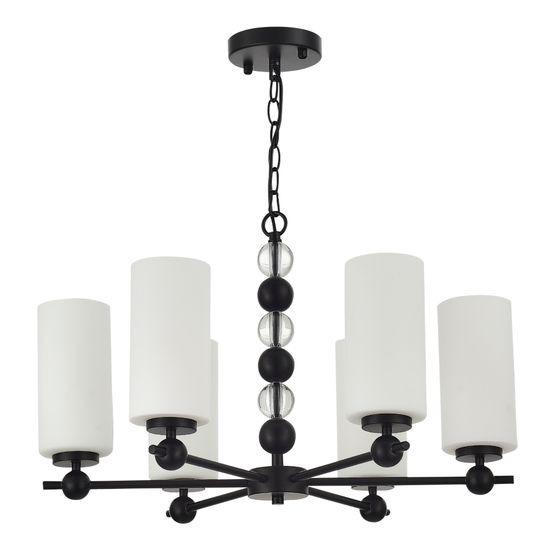 SL2003.403.06 Светильник подвесной ST-Luce черный/белый E27 6*40W AURORA