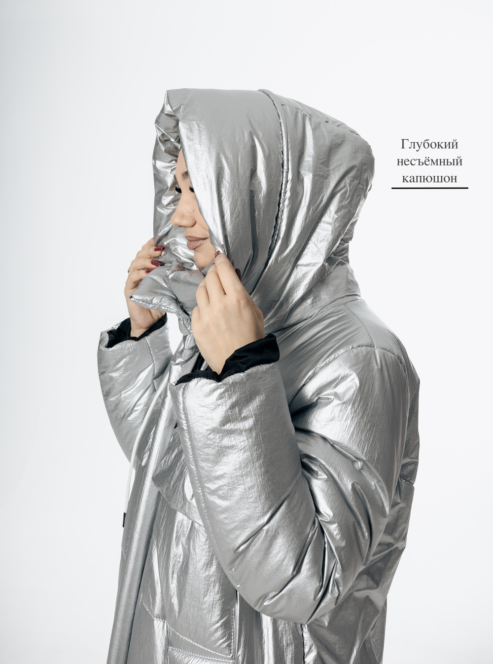 Длиный пуховик Naona Mazzotti с наполнителем - микрогель