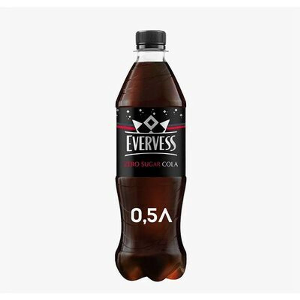Напиток безалкогольный сильногазированный Evervess Cola zero sugar, 0.5л
