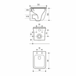 Унитаз подвесной безободковый WAVE QUADRO сид. дюропласт, м/л, быстр, ЧЕРНЫЙ матовый (XL)