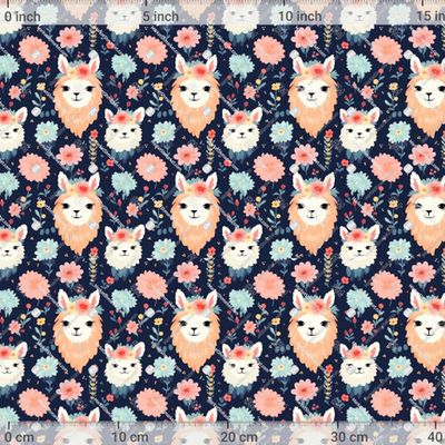 Милые ламы с цветами и травами by Klimuska_shop 1034 DPI