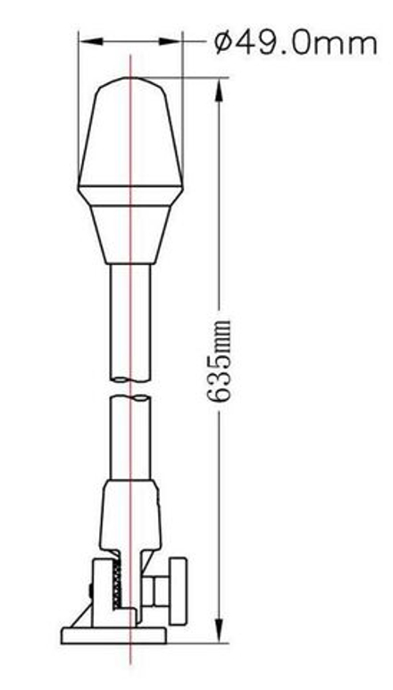 Огонь топовый на стойке 635 мм, светодиодный