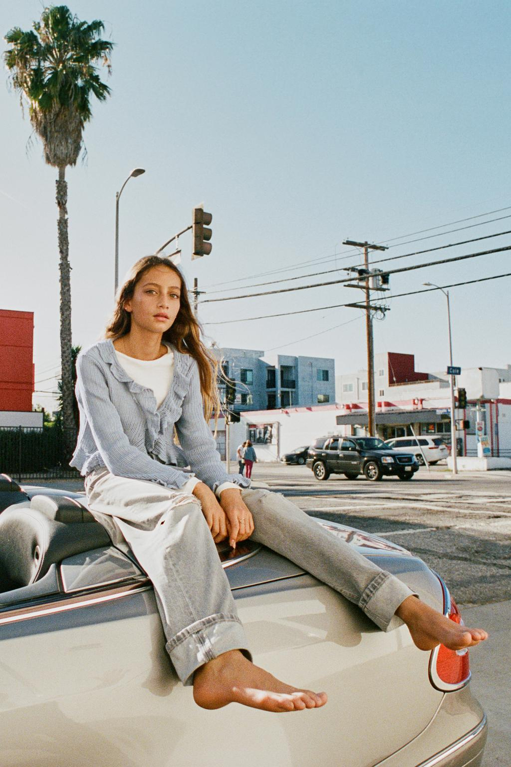 ZARA ДЖИНСЫ WIDE LEG С ЗАКЛЕПКАМИ, СИНИЙ