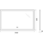Зеркало BelBagno 100 SPC-GRT-1000-600-LED-TCH-WARM с подсветкой с подогревом с сенсорным выключателем