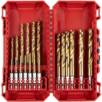 Набор сверл Milwaukee RedHEX HSS-TiN по металлу 19шт