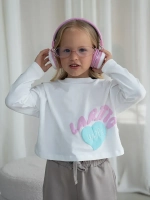 Лонгслив для девочки в школу, белый