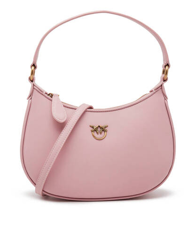 Кожаная сумка хобо half moon mini vitello seta Pinko - пудро-розовый(101523 A0F1)