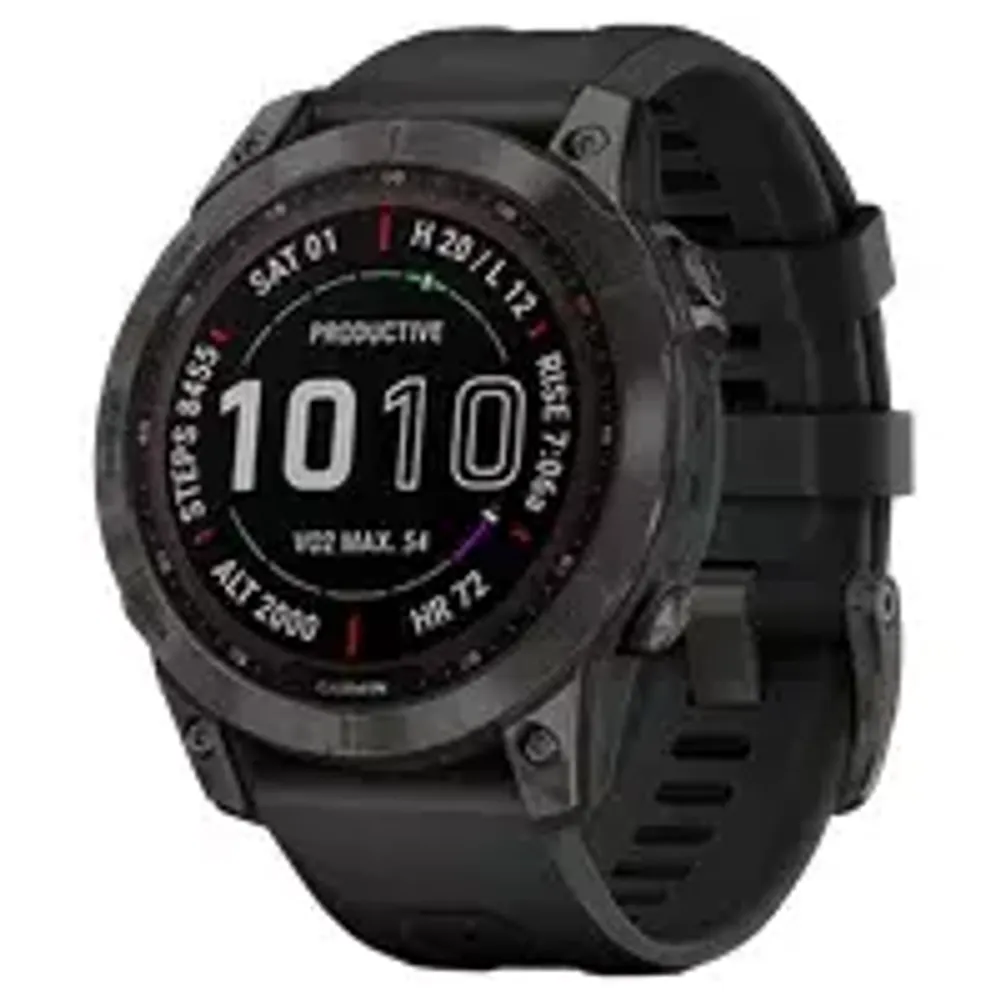 Смарт-часы Garmin Fenix 7 Sapphire Solar, титановый черный (010-02540-35)