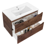 Тумба под раковину Vincea Mia 750 подвесная, 2 выкатных ящика soft close, R.Wood