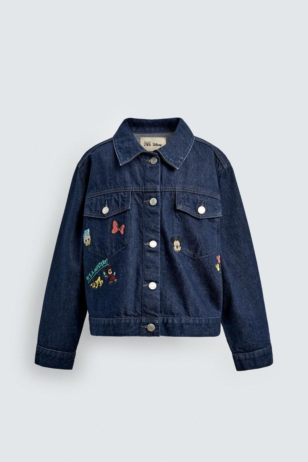 ZARA Х DISNEY ДЖИНСОВАЯ КУРТКА С ВЫШИВКОЙ, СИНИЙ