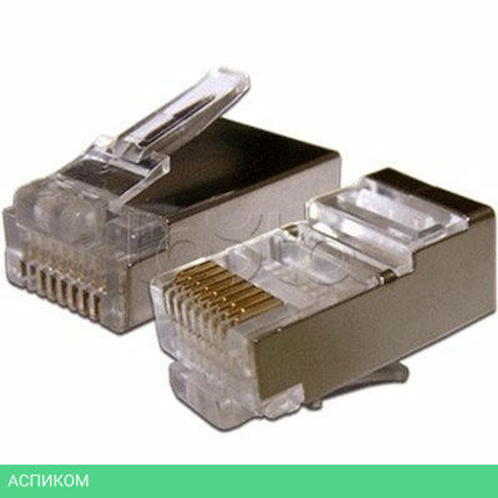 Коннектор TWT TWT-PL45/S-8P8C-6 RJ45 STP 8P8C. Универсальный. кат.6. 100 шт.