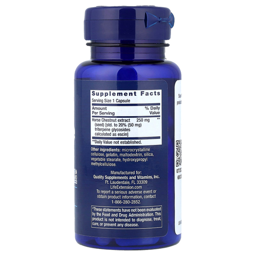 Life Extension, Venotone, стандартизированный конский каштан, 60 капсул (250 мг в 1 капсуле)