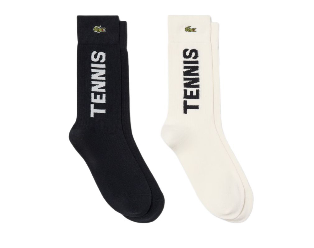 Теннисные носки Lacoste Ribbed 2P - white/black/white