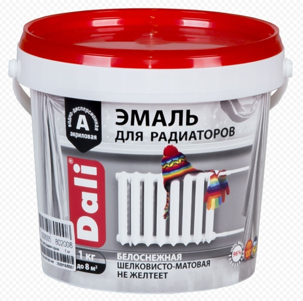 Эмаль акрил для радиатор 1 кг белая DALI