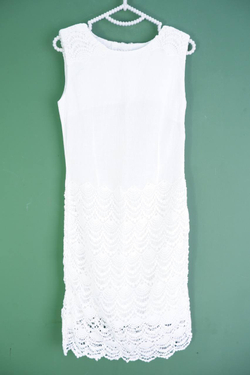 Платье льняное кружевное, визуально 40/42 размер