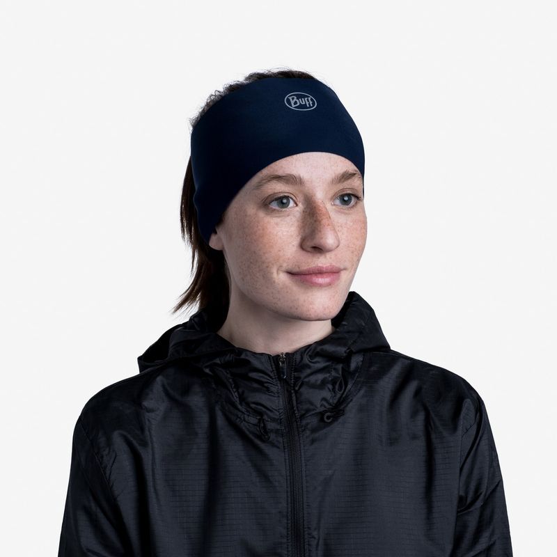 Теплая спортивная повязка на голову Buff Headband Tech Fleece Solid Blue Фото 2