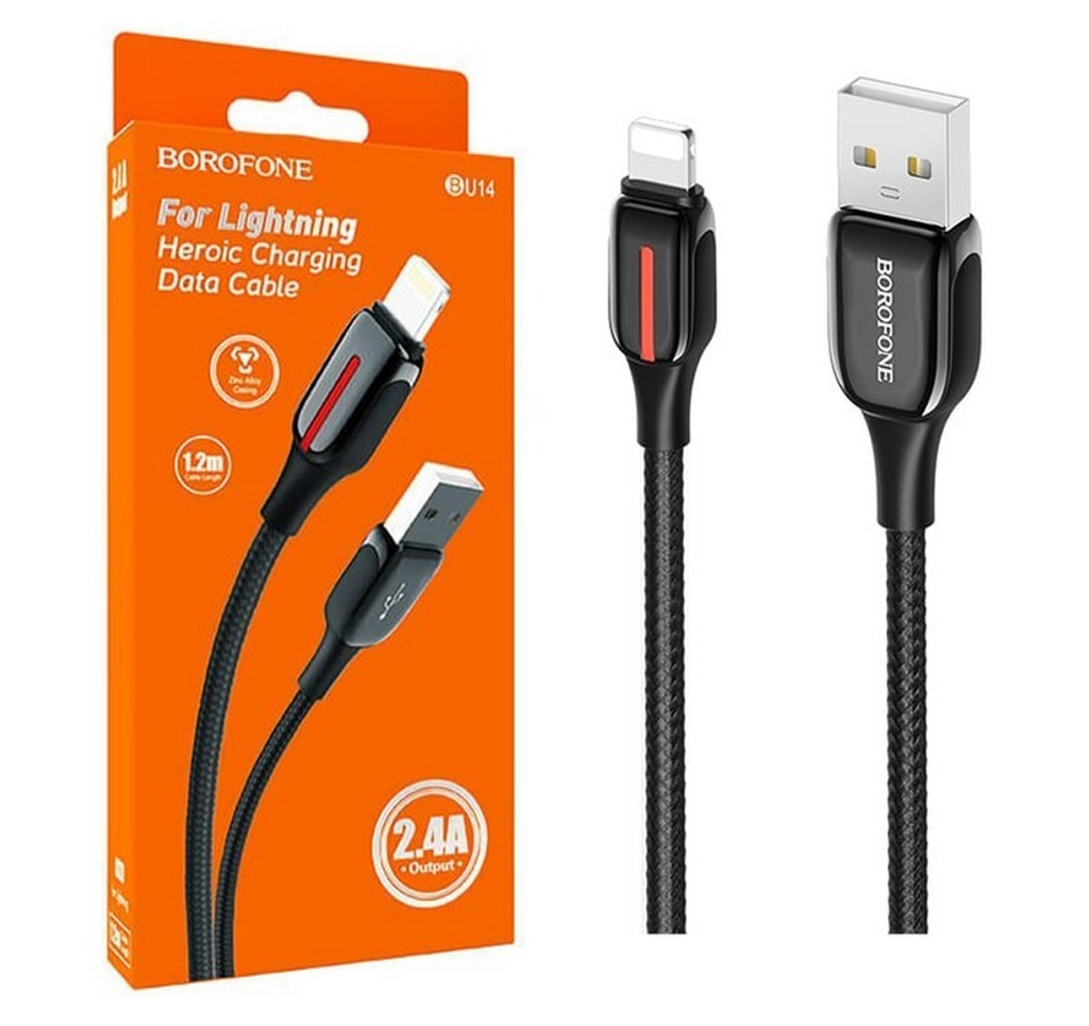 Кабель USB - Lightning BOROFONE BU14 (черный) 1м