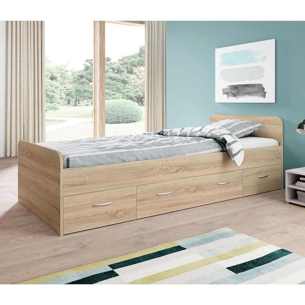 Кровать Боро 90х200 с ящиками и с основанием, артизан