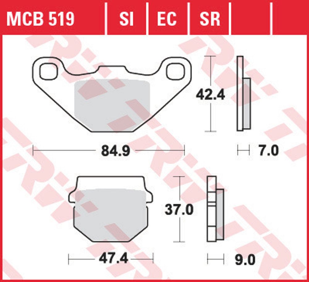 Колодки тормозные дисковые TRW MCB519