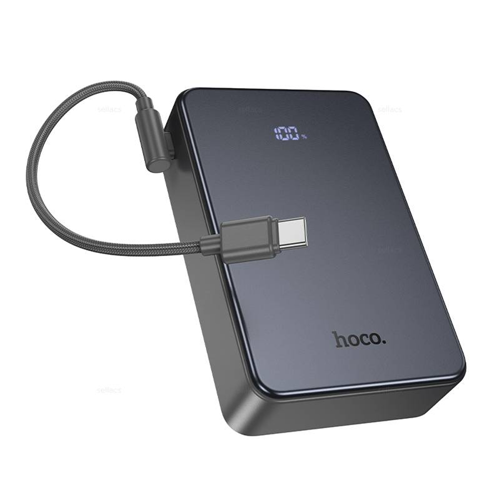 Hoco J170A Starlight 22.5W+PD20W универсальный портативный аккумулятор с кабелем (20000mAh) (metal grey)
