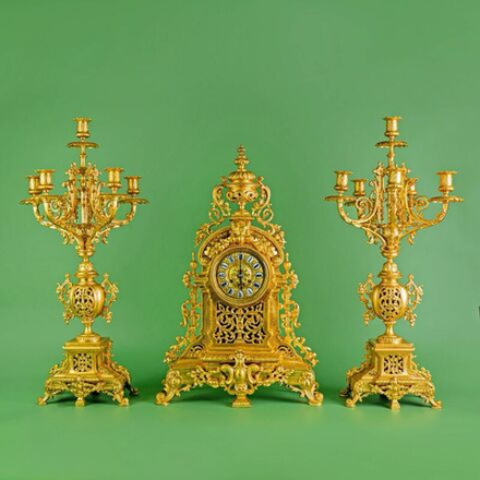 Винтаж: Каминный/Кабинетный часовой гарнитур