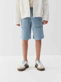 Шорты бермуды "Серо-голубые" 7+