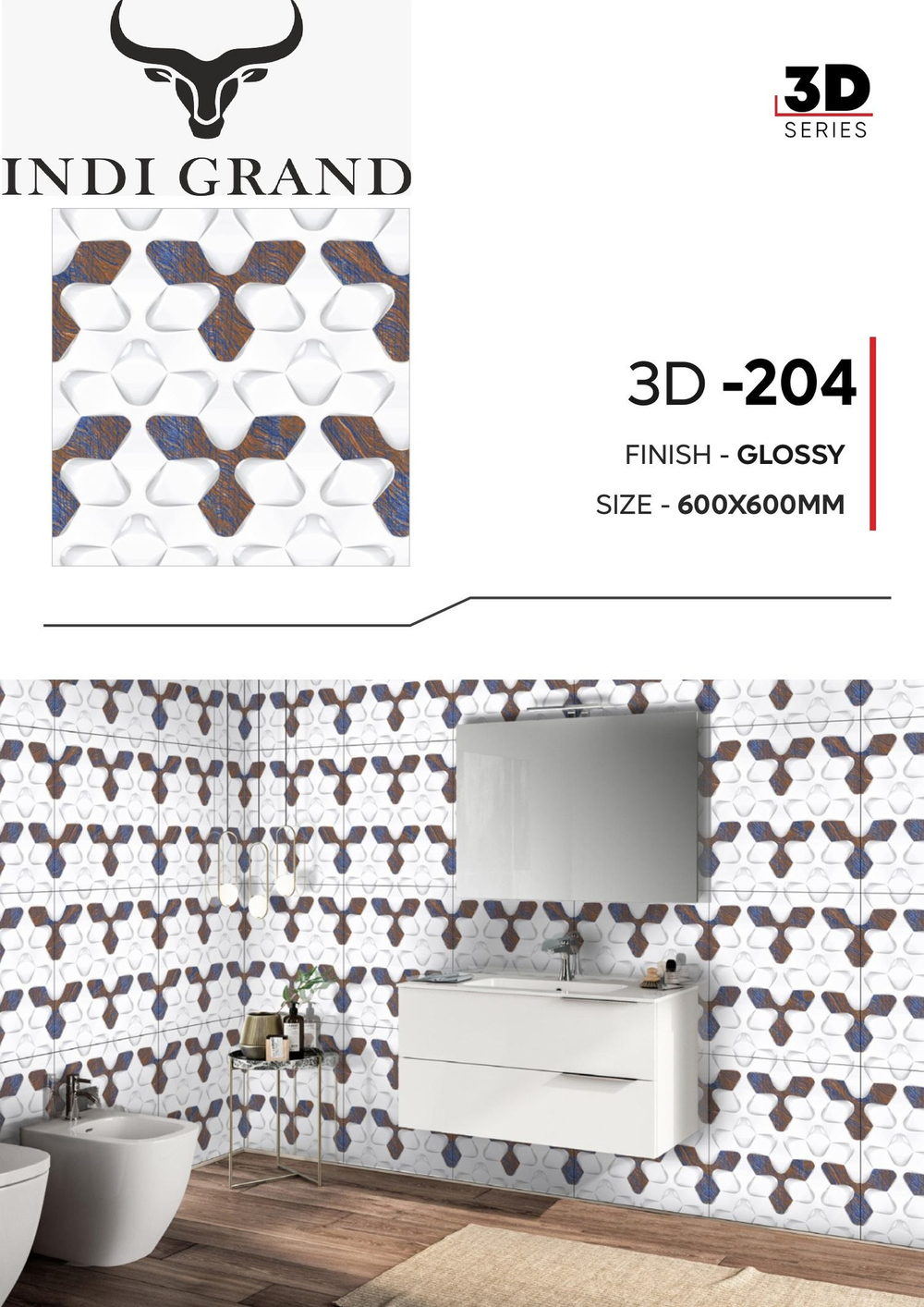 Керамогранит 3D 60х60 glossy - 204