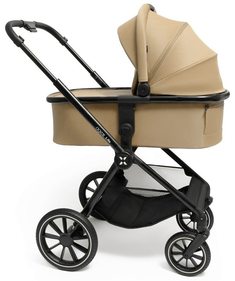Коляска Agex Life 3 в 1 с автокреслом i-Safe Black ALB269 Beige (Бежевый)