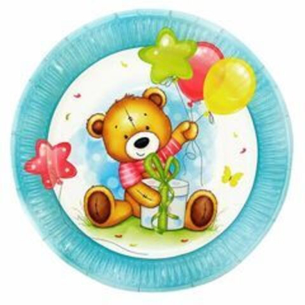 Тарелки "С Днем рождения" Милый Мишка 18 см. 6 шт.