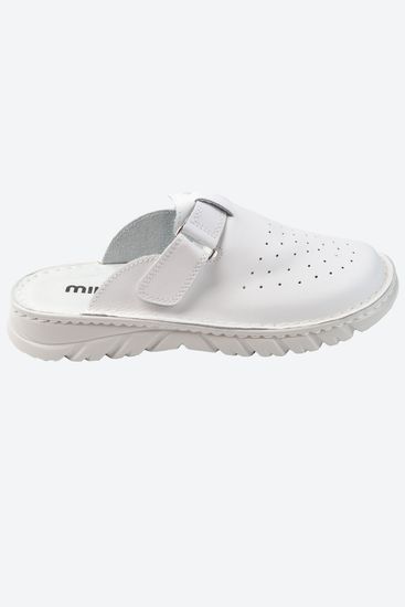 04 | "Luka" | Белые мужские медицинские сабо натуральная кожа