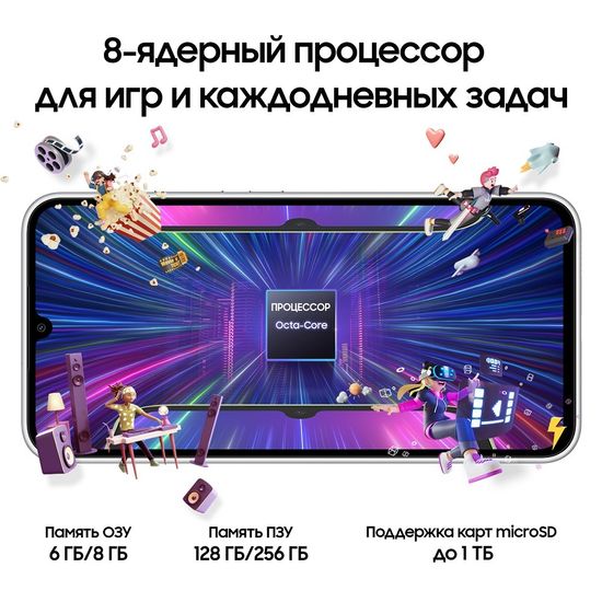 Смартфон Samsung Galaxy A34 8/256Gb Серебряный