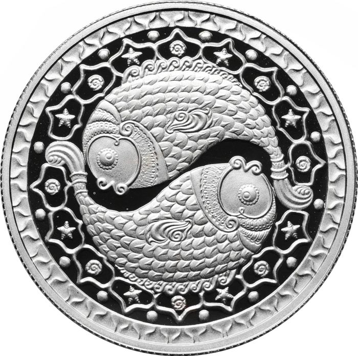 1 рубль 2009 Proof Беларусь «Знаки зодиака - Рыбы»