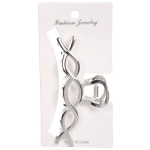 Заколка - краб для волос на блистере «PREMIUM», монако, цвет серебро и золото, 10см