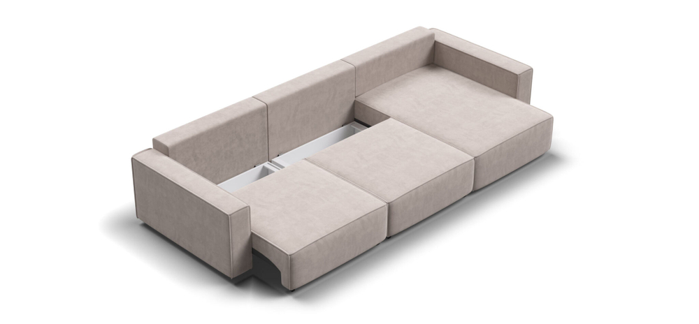 Угловой диван BOSS SOFT MODOOL MAX велюр Monolit латте