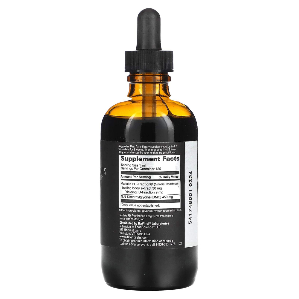 DaVinci Laboratories, Benefits Line, Maitake-DMG Liquid, 120 мл (4 жидк. унц.)