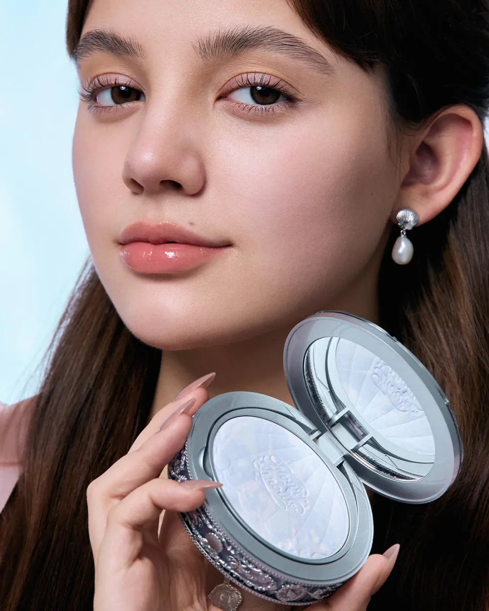 Запеченная пудра Flower Knows Shell's Jewel Collection Baked Podwer - 01 Cloudy Blue