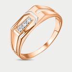 Кольцо из розового золота 585 пробы с фианитами для женщин (арт. 4180)