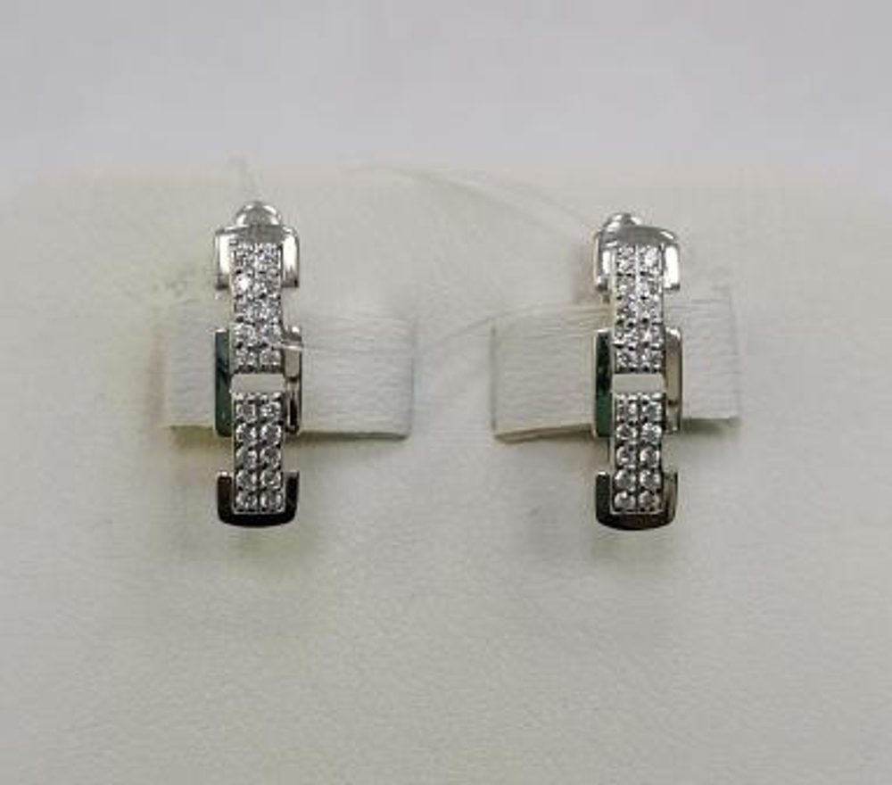 Серьги из золота с фианитами