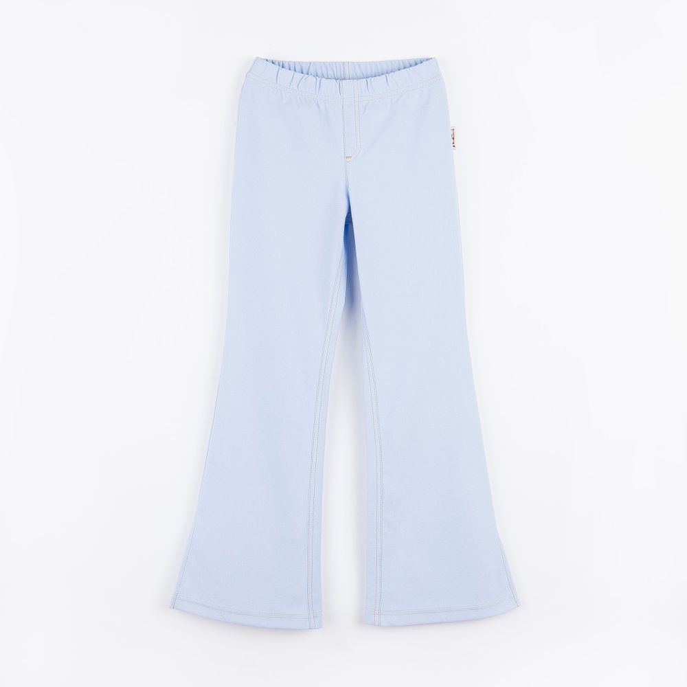 Брюки расклешенные с разрезами "Светлый деним" подростковые