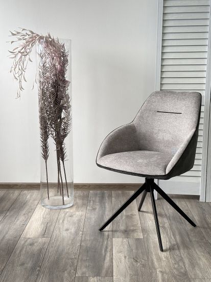 Стул TORNADO 360 град. Серый Brego-07, ткань/ темно-серый Modern-454, велюр/ черный каркас